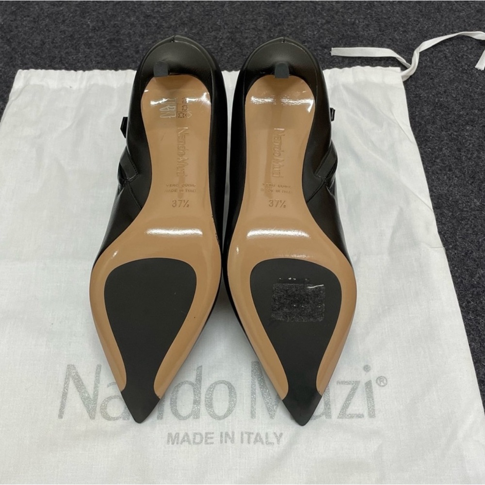 Nando Muzi pointed toe 75mm black leather ankle boots size 37.5. - Picture 5 of 5